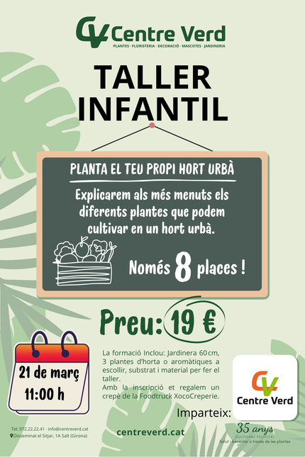TALLER INFANTIL PLANTA EL TEU HORT URBÀ