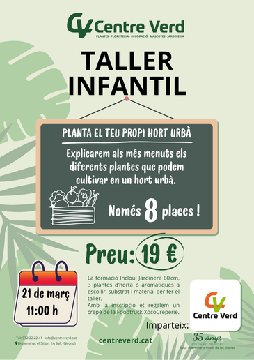 TALLER INFANTIL PLANTA EL TEU HORT URBÀ